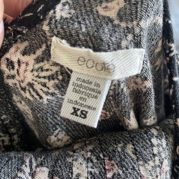 Ecote - Black Floral Beach Dress (XS) - Picture 4 of 5